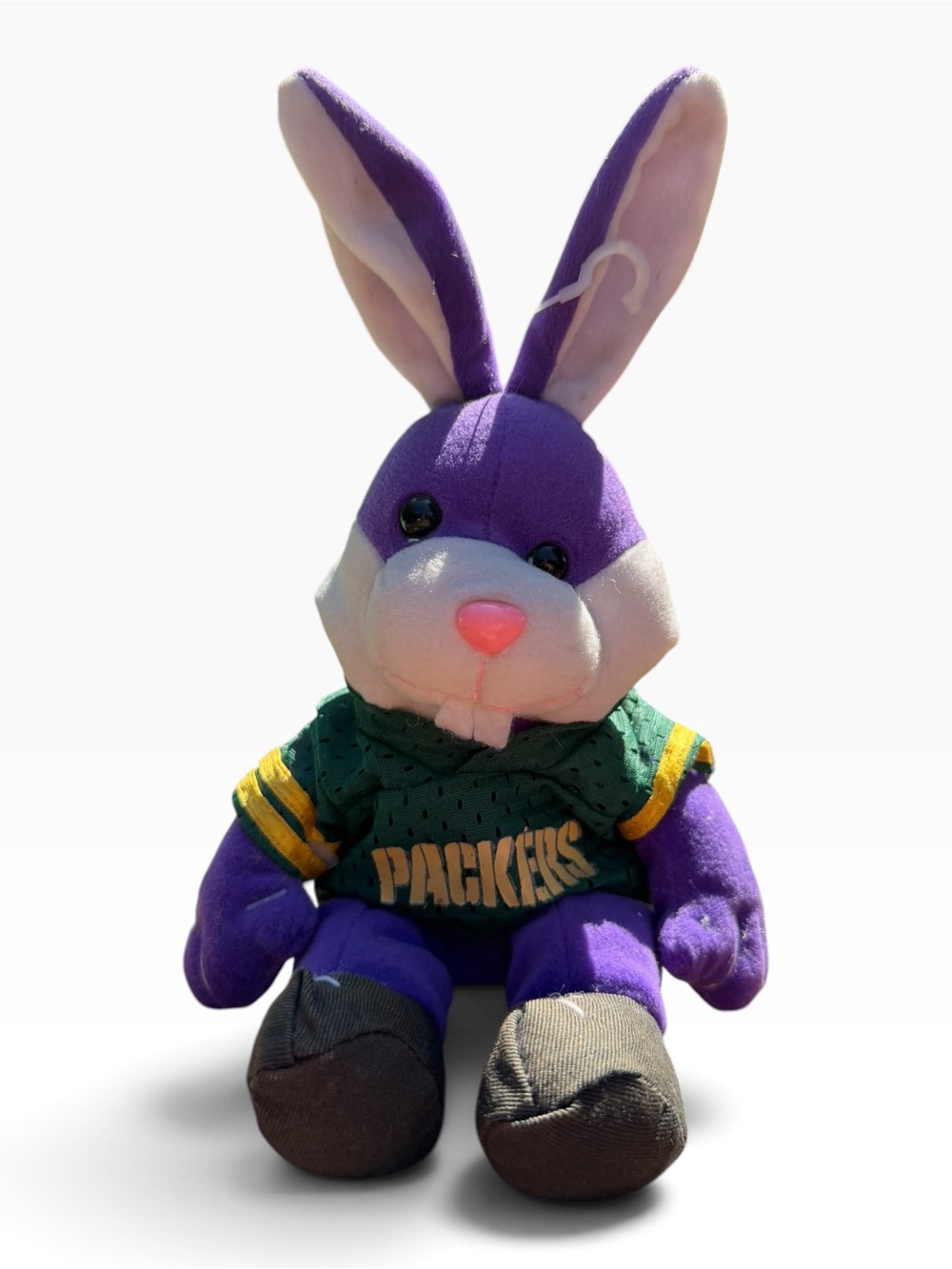 Vintage 1997 NFL Coolbeans Green Bay Packers Bunny Rabbit Plush